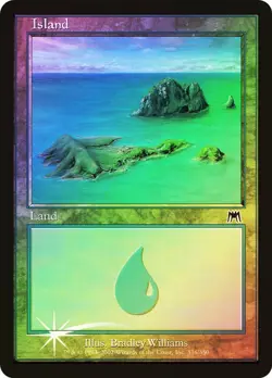 Island (336) Onslaught Land LP Magic: The Gathering 336 Foil - Image 1