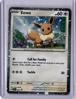 MINT Eevee SVP 043 Cosmos Holo Black Star Promo Scarlet & Violet Pokemon Card - Image 2