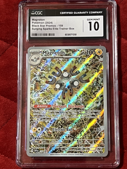 CGC Gem Mint 10 Magneton 159 Black Star Promo Pokemon Surging Sparks ETB - Image 1