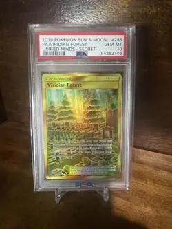 PSA 10 ?? Viridian Forest 2019 Pokemon TCG Unified Minds Secret Rare 256/236 - Image 1