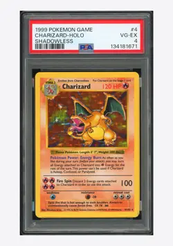 Pokemon PSA 4 Charizard Holo Shadowless 1999 4/102 Base Set English - Image 1