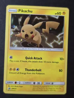 Pokemon TCG Pikachu SM227/248 SM Black Star Promos Holo LP - Image 1