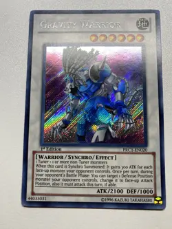 Yugioh Gravity Warrior 1st Edition Secret Rare PRC1-EN020 MP - Image 1