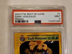 Pokemon Dark Venusaur Best of Game #7 Promo Card TCG Nintendo 2002 Graded PSA 9 - Image 2