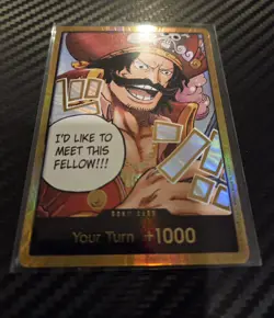 One Piece CCG Gol.D.Roger GOLD DON!! Card (OP-13) English Near Mint! - Image 1