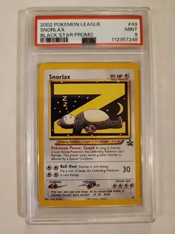 PSA 9 MINT Pokemon League Snorlax Z # 49 WOTC Black Star Promo Card 2002 - Image 1