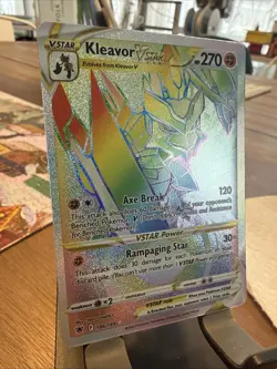 Pokemon TCG Kleavor VSTAR Holo Card 196/189 Astral Radiance Secret Rainbow Rare - Image 2