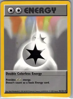 Double Colorless Energy 96/102 Non Holo Base Set - Pokemon Card - MP - Image 1