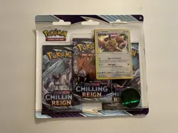 Pokemon TCG Sword & Shield Chilling Reign 3 Booster Packs Eevee Promo Card +Coin - Image 1
