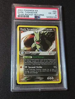2004 Pokemon Card - EX Team Rocket Returns - Dark Tyranitar - #20/109 - PSA 6 - Image 1