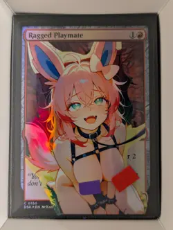 Ragged Playmate (foil) x Foxie Furry (foil) MtG Alter Hand-Crafted! Anime Waifu - Image 1