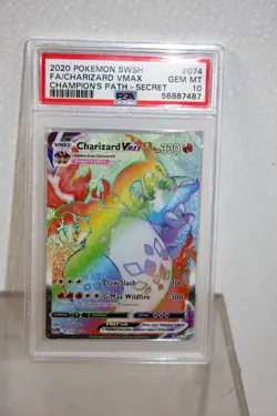 2020 POKEMON SWSH FA CHARIZARD VMAX CHAMPION'S PATH SECRET #074 PSA 10. - Image 1