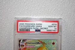 2020 POKEMON SWSH FA CHARIZARD VMAX CHAMPION'S PATH SECRET #074 PSA 10. - Image 2