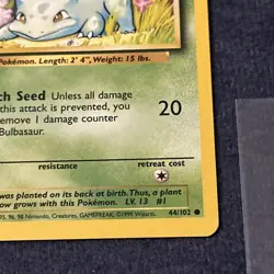 Pokemon TCG WoTC Bulbasaur 044/102 Base Set Vintage Near Mint NM - Image 5