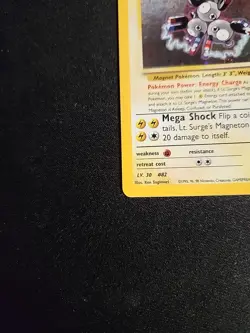 Pokemon TCG Lt. Surge's Magneton Gym Heroes 8/132 Holo Unlimited Holo Rare - Image 4