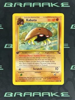 1999 Pokemon Fossil 1st Edition Kabuto #50/62 Common LP - Image 1