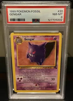 1999 Pokemon Fossil Gengar #20 PSA 8 - Image 1