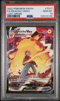 2022 POKEMON SWORD & SHIELD LOST ORIGIN #TG17 FULL ART PIKACHU VMAX PSA 10 - Image 1