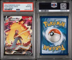 2022 POKEMON SWORD & SHIELD LOST ORIGIN #TG17 FULL ART PIKACHU VMAX PSA 10 - Image 3