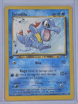 2000 Pokemon Neo Genesis 1st Edition Totodile #80/111 - LP - Image 1