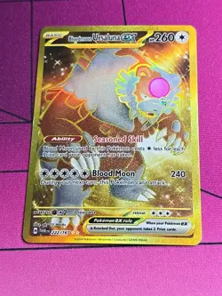 Pokemon TCG Twilight Masquerade # 222/167 Bloodmoon Ursaluna EX NM Gold Holo - Image 1
