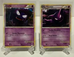 2010 Pokemon Gastly 63/102 & Haunter 35/102 - HGSS Triumphant LP - Image 1