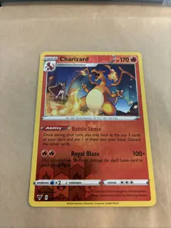 2020 Pokemon Tcg Vivid Voltage Charizard Reverse Holo Rare 025/185 With Leon - Image 1