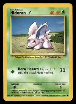Nidoran 55/102 Base Set 4th Print UK 1999-2000 Pokemon Card - Image 1