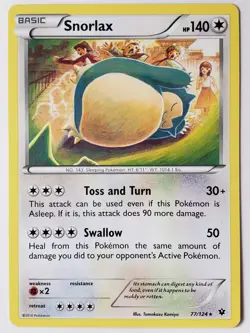 Snorlax 77/124 NM - XY Fates Collide Pokemon Card - Tomokazu Komiya - Image 1