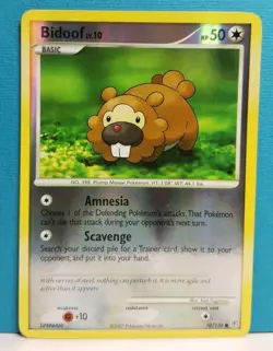 Bidoof 70/130 Reverse Holo Diamond & Pearl Pokemon 2007 card - Image 1