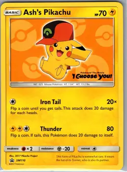 Ash's Pikachu - SM110 Non Holo SM Promos - Pokemon Card - LP - Image 1