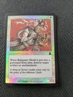 Reliquary Monk Foil Urza's Destiny 1999 Magic the Gathering Pack Fresh Un Played - Image 1