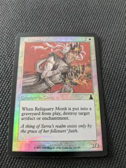 Reliquary Monk Foil Urza's Destiny 1999 Magic the Gathering Pack Fresh Un Played - Image 2