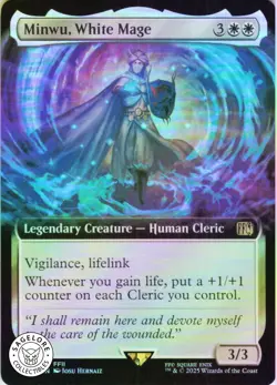 MTG Minwu, White Mage (Extended Art) (430) | NM Foil | Final Fantasy {FIN} - Image 1