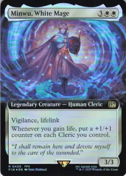 MTG Minwu, White Mage (Extended Art) (430) | NM Foil | Final Fantasy {FIN} - Image 2