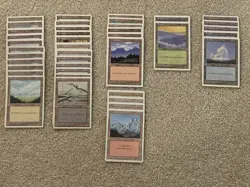 VTG 1995 Magic The Gathering Lot of 40 Lands From 4th Ed & 3rd Edition MTG - Image 1
