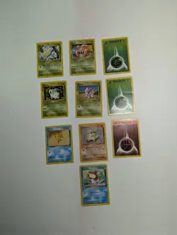 Vintage Pokemon Card Lot (10) - Base/Jungle/Unlimited - Weedle, Paras, Nidoran/ - Image 1