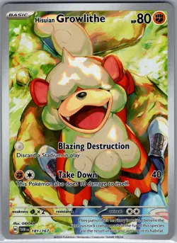 Hisuian Growlithe 181/167 SV06: Twilight Masquerade - Pokemon Card - NM - Image 1