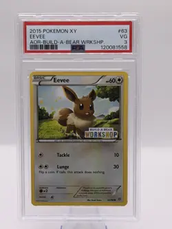 Pokemon TCG Eevee 2015 #63 Build-A-Bear Workshop Stamped Promo PSA 3 - Image 1