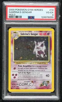 Sabrina's Gengar Holo Pokemon Gym Heroes PSA 4 2000 - Image 1