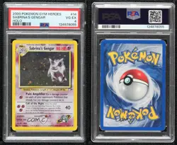 Sabrina's Gengar Holo Pokemon Gym Heroes PSA 4 2000 - Image 3