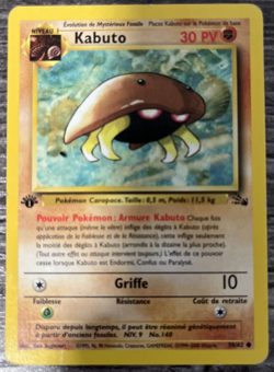 Pokemon Fossil French Edition 1 Kabuto 50/62 Common HP Heavily Played US Shipper - Image 1