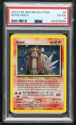 Entei Holo Pokemon Neo Revelation PSA 4 2001 - Image 1