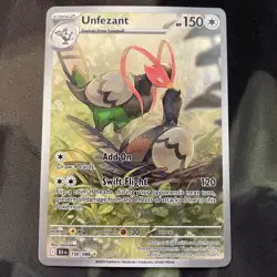 Unfezant 150/086 Pokemon Card Black Bolt Illustration Rare Full Art Stage 2 - Image 1