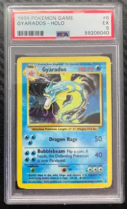 1999 Pokemon Base Set Gyarados Holo #6 PSA 5 - Image 1