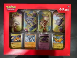 Pokemon TCG: Scarlet & Violet 151 4 Pack Mini Tins + 4 Promo Cards Box Sams Club - Image 1