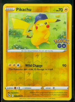 Pokemon PIKACHU 028/078 - Pokemon GO - RARE Rev Holo - MINT - Image 1