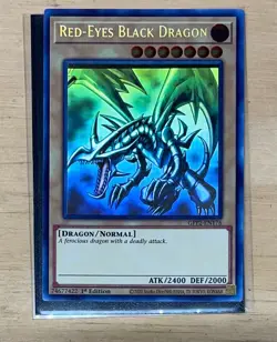Yugioh Red Eyes Black Dragon Ghost Rare 1st Ed NM - Image 1