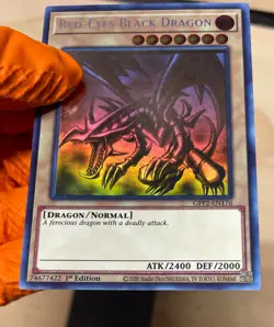 Yugioh Red Eyes Black Dragon Ghost Rare 1st Ed NM - Image 4