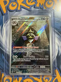 Pokemon TCG Aegislash Paradox Rift 210/182 Holo Illustration Rare Card NM - Image 1